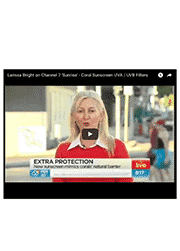 Video: Larissa Bright on Channel 7 'Sunrise' - Coral Sunscreen UVA / UVB Filters